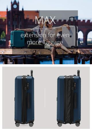 Чемодан великий хардлайнер 77 см, TSA, 130 л, розширення об'єму, темно-синій