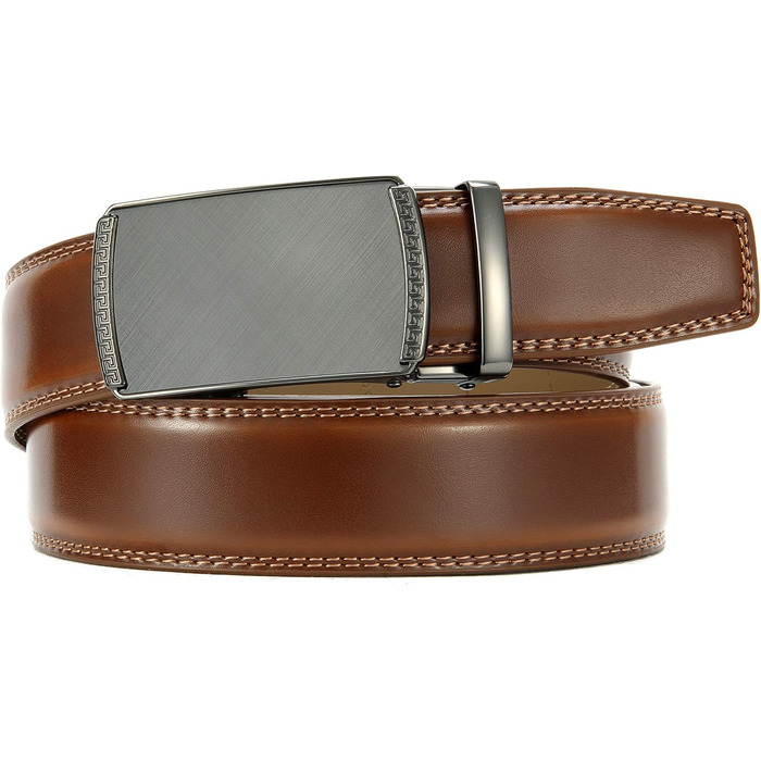 Чоловічий шкіряний ремінь CHAOREN з автоматичною пряжкою, 35 мм, без дірок, регульований розмір, для ділового костюма