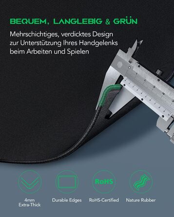 Чорний ігровий килимок Black Shark XL 900x400 мм з вологостійким покриттям та антиковзаючою основою