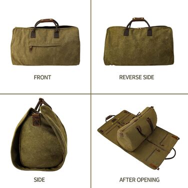 Чоловічий дорожній костюм-органайзер 2-в-1 Canvas Leder для одягу та аксесуарів (Армійський зелений)