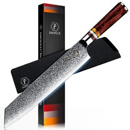 Ніж кухарський FANTECK Kiritsuke Damast 24 см, сталь VG-10 (67 шарів), рукоять Pakkawood, в подарунковій коробці