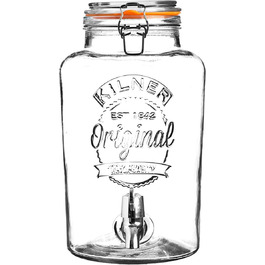 Диспенсер для напоїв Kilner з краном, скло, прозорий, 5 л, 18,2x25,4x31,5 см