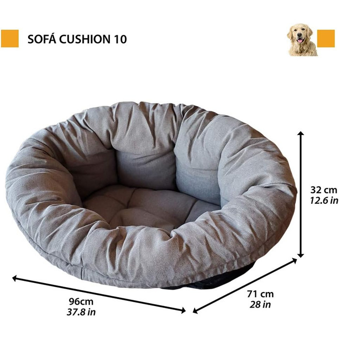 Крісло-лежанка для собак та котів Ferplast SOFA 'CUSHION' - 8 подушок, сірий, 85x62x28,5 см