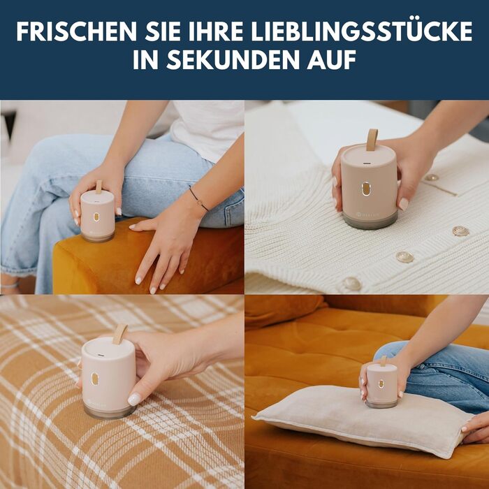 Електричний видалення ворсу з одягу - компактний та портативний пристрій для видалення ворсу з тканини, USB-зарядка, подвійний захист, рожевий (Kyoto-rosa)