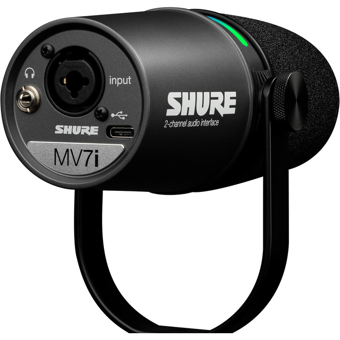 Мікрофон Shure MV7+ для подкастів, стрімінгу та запису – білий. USB/XLR, LED-сенсор, автоматичне регулювання рівня, цифровий поп-фільтр, ефекти реверберації.