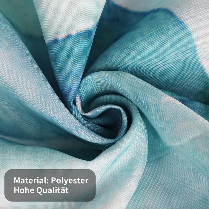 Шторка для душу REZAYMRS, 180x200 см, водонепроникна, з 12 гачками, поліестер, зелена, для ванної кімнати