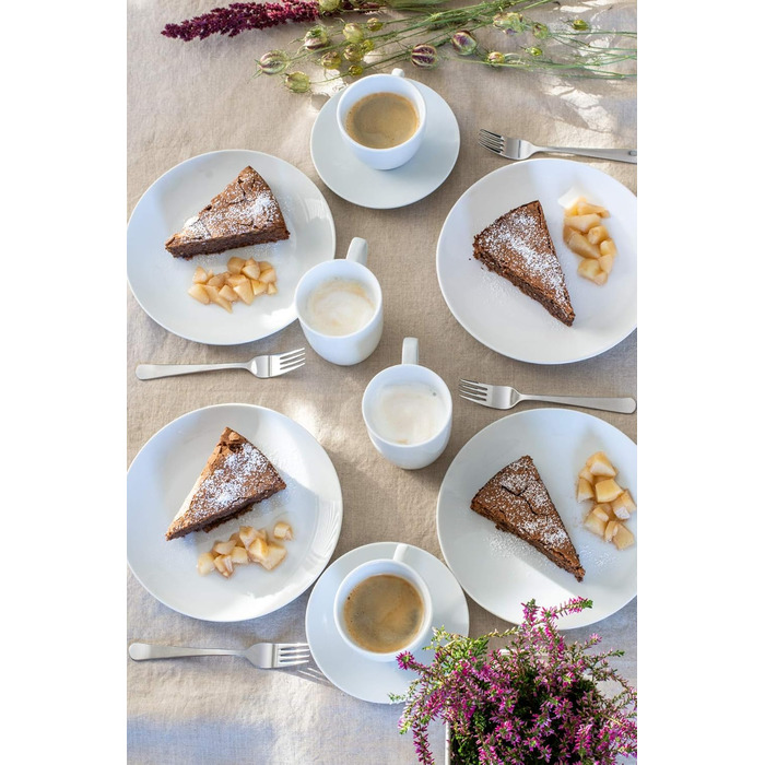 MÄSER 993650 Barca Breakfast Dish Set for 6 People, 18-Piece Set, Porcelain, White Breakfast Set 18-Piece 6 Person
