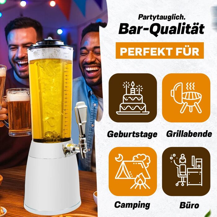 Пивна колона 4.0L з охолодженням 1.3L, хромована - для бару та дому