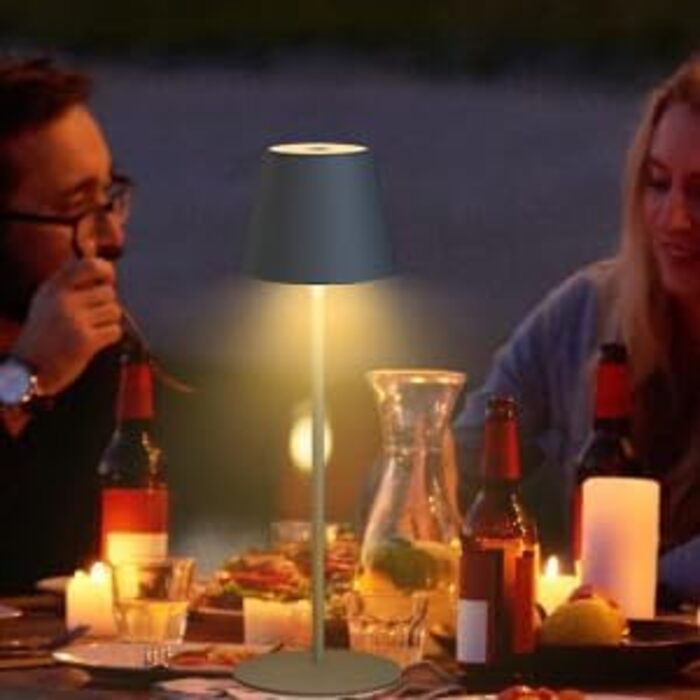 LED настільна лампа MALUX бездротова, диммируемая, RGB, IP54, для дому та саду (сірий)