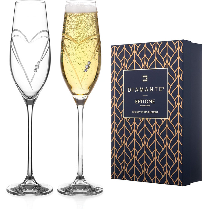 Кілька келихів для шампанського та просекко 'Серця' зі Сваровскі Swarovski - пара