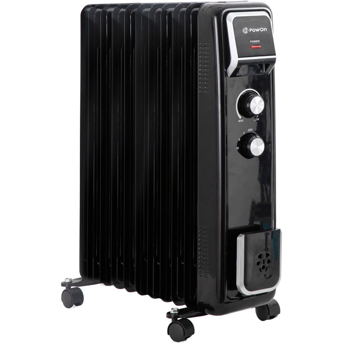 Електричний масляний радіатор PowOn 7 ребер - 30x14x38 см, 2500W | Економне опалення