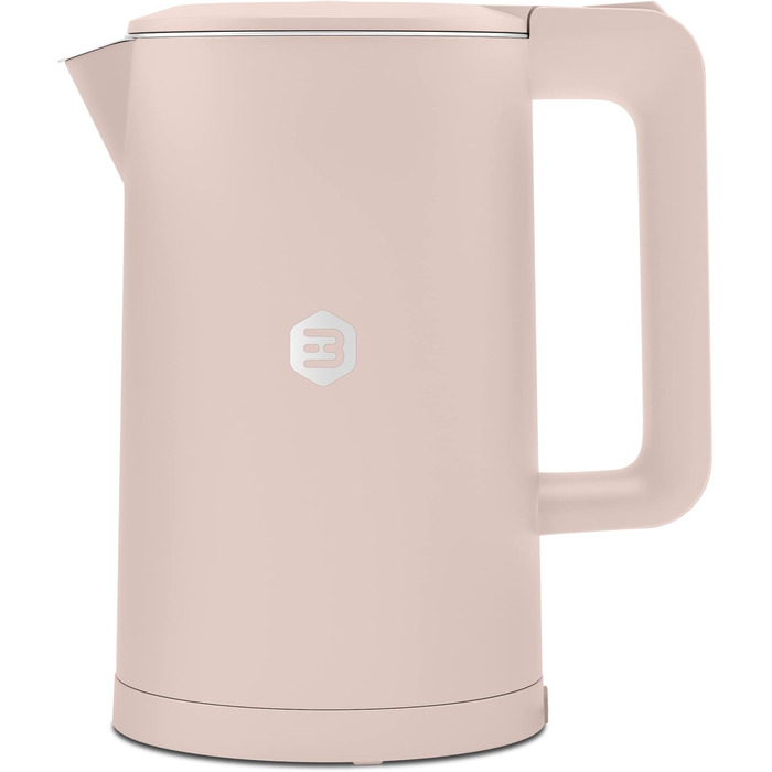 Balter Stainless Steel Kettle WK-4, 1.7 Liter, Electric Kettle, Double-Walled Design, BPA Free, LED, Compact Tea Kettle, Quiet (Black) (Pink)