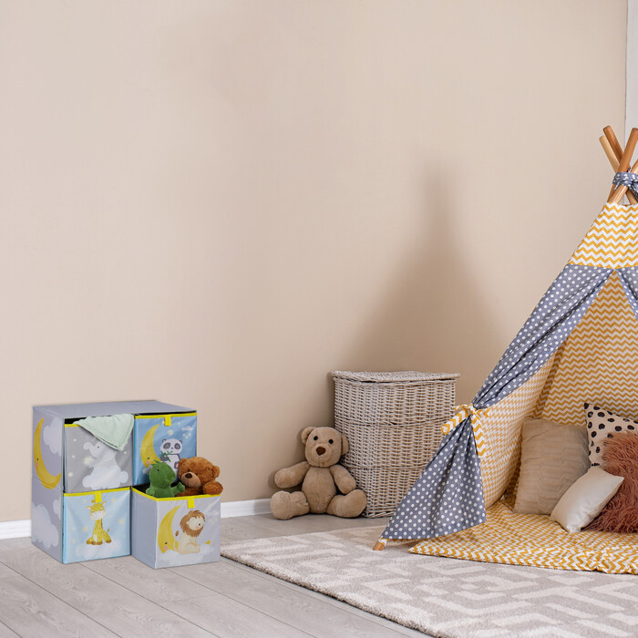 Relaxdays Children's Shelving Unit with Boxes