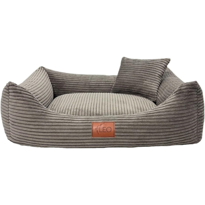 Ліжко для собак Leo4dog: зручне собаче ліжко з знімним, миючим покриттям (колір коричневий, розмір L 100x80)