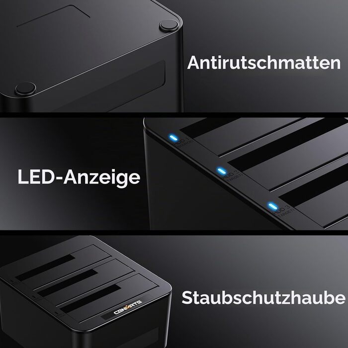 Док-станція для жорстких дисків CENMATE 637U3-1 на 3 слоти для SATA HDD/SSD 2.5
