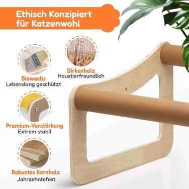 Крак-стійка для котів з великим ліжком Luxus, жовта | З міцного березового дерева, сизаль, 25 кг, біо-льон