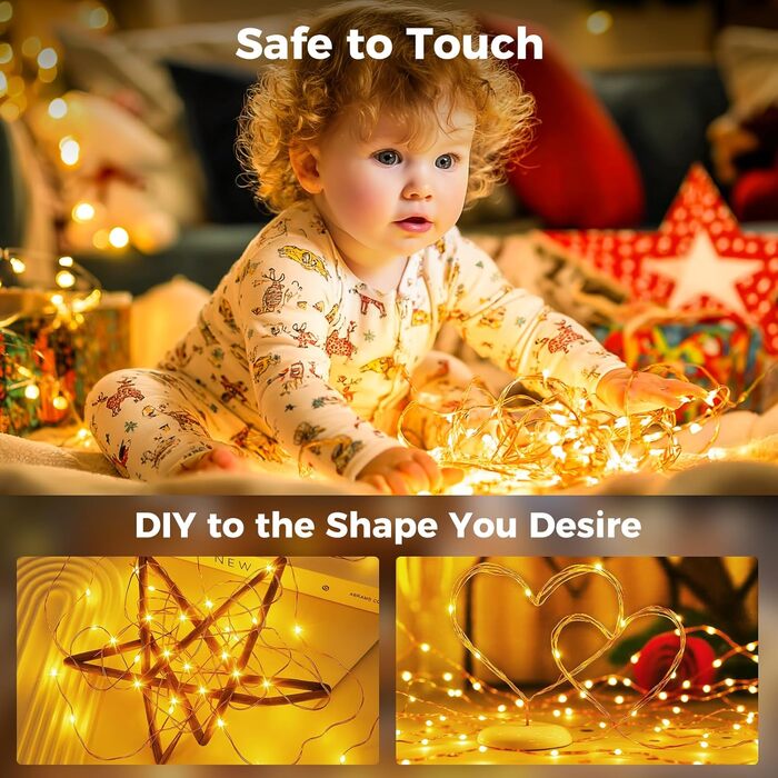 Льокогірлянда BTfarm 20M з 200 LED, тепле біле світло, з пультом, для дому та саду, 8 режимів, вологостійка, з таймером, для декору на Різдво, вечірку, весілля