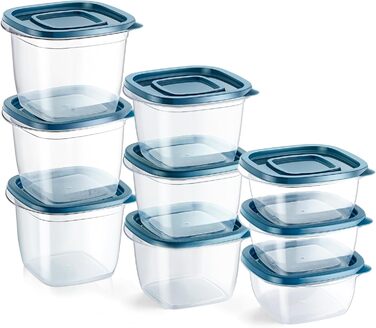 Контейнери для їжі EFISH 20 шт. Прямокутні, пластикові, з кришкою, 500 мл. Набір для школи, роботи та подорожей