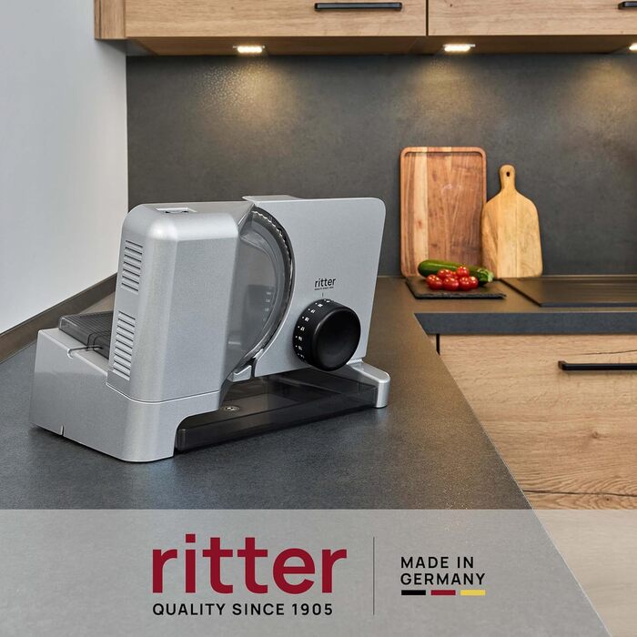 Електричний слайсер Ritter E 16 з металу, Made in Germany, сріблястого кольору