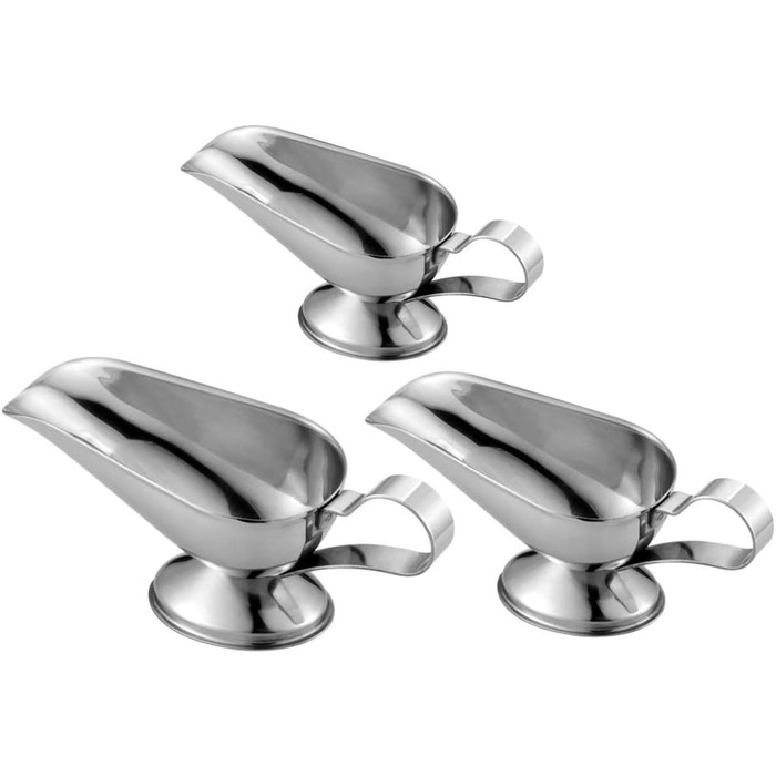 UPKOCH 3-Piece Stainless Steel Saucepan, Sauce Dish, Sauce Bowl, Sauce Pot, Sauce Jug, Small Milk Jug, Dessert Bowl, Sauce Bowl for Roasts, Juices, and Sauces