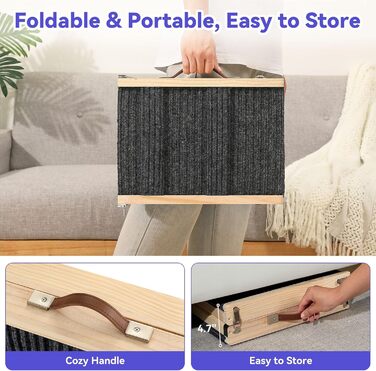 Pawaboo Дерев'яна пандус для собак, регульована висота, до 143lbs, 80x30см