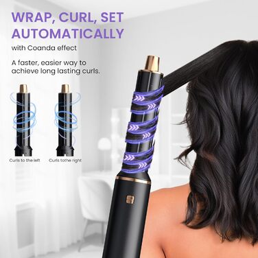 Airstyler Föhnbürste 5 в 1: фен-щітка, 1000W, для створення локонів та об'єму, чорний