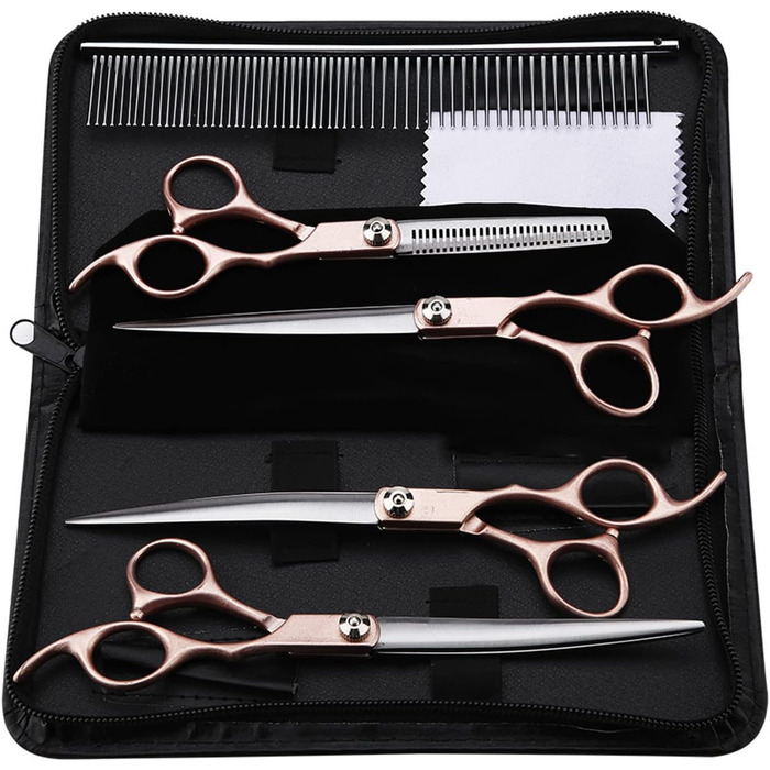 Ножиці для собак Geib - розріджуючі, ліва рука, набір 22 шт. Професійний набір для грумінгу