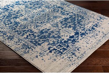 Surya Syracuse Vintage Rug Large - Rug Living Room 200x274 cm, Dining Room, Bedroom - Oriental Rug Boho Style - Carpet Living Room, Colorful Pattern, Blue and Beige Blue and Beige 200 x 280 cm