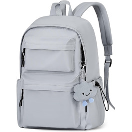 Жіночий рюкзак FIORETTO для дівчаток та хлопчиків, підходить для ноутбука 15.6 дюймів, з антикрадійним кишеням, ідеальний для школи, коледжу, подорожей, зелений (світло-сірий)