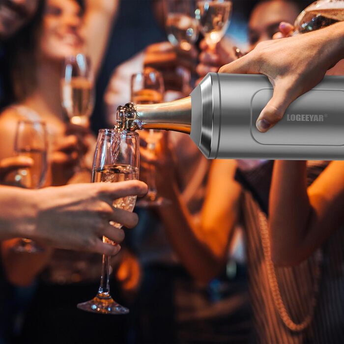 Охолоджувач для вина з кришкою, 750 мл, з нержавіючої сталі, для вина, шампанського, секту, для пікніка, подарунок для поціновувача вина, сріблястий