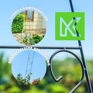 Сталеве шпалерне решітка KADAX 210 см, опора для витких рослин, троянд, багаторічників, садова декорація, чорна, стійка до погодних умов