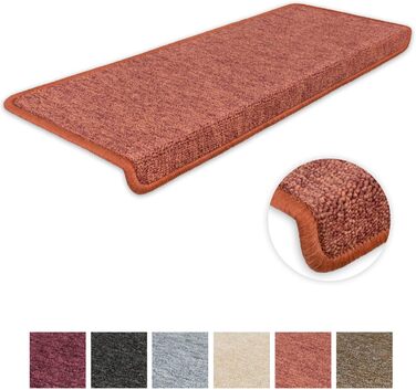 Ступінчасті килимки Metzker Monza прямокутної форми, набір 15 шт. - захист для сходів, килимок для сходів (Terra)