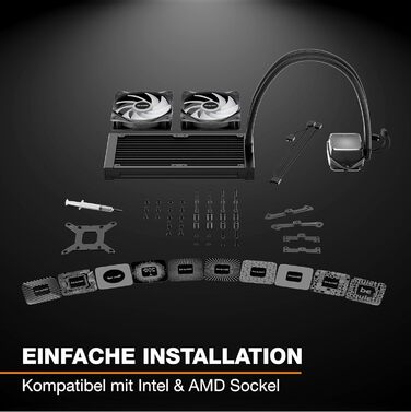Система водяного охолодження be quiet! Pure Loop 3 LX 240mm - для AMD/Intel, 2x 120mm вентилятори, тиха помпа