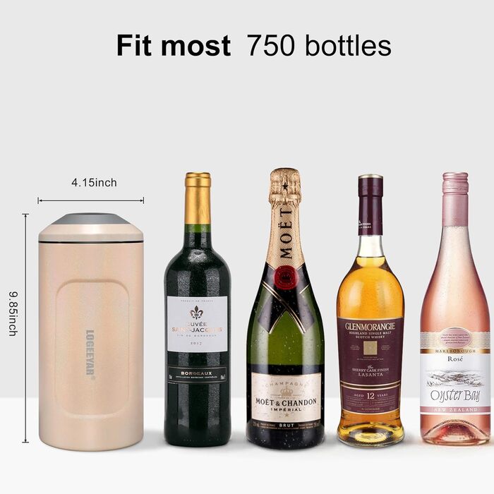 Охолоджувач для вина з кришкою, 750мл, для вина, шампанського, з нержавіючої сталі, подвійні стінки, портативний, для пікніка, подарунок для поціновувача вина, рожевий