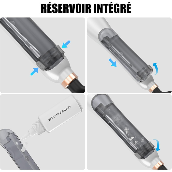 Професійний випрямляч для волосся – щітка-випрямляч, 4 температурні режими, 140℃–200℃, час нагріву 30 секунд, з іонізацією, підходить для всіх типів волосся (білий, парова щітка-випрямляч)