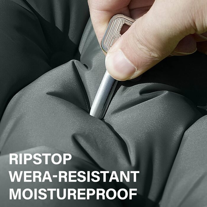 Каремат для кемпінгу Double, самонадувний, з насосом для ніг, ультралегкий, товстий, сірий. Підходить для походів, подорожей, кемпінгу та наметів.