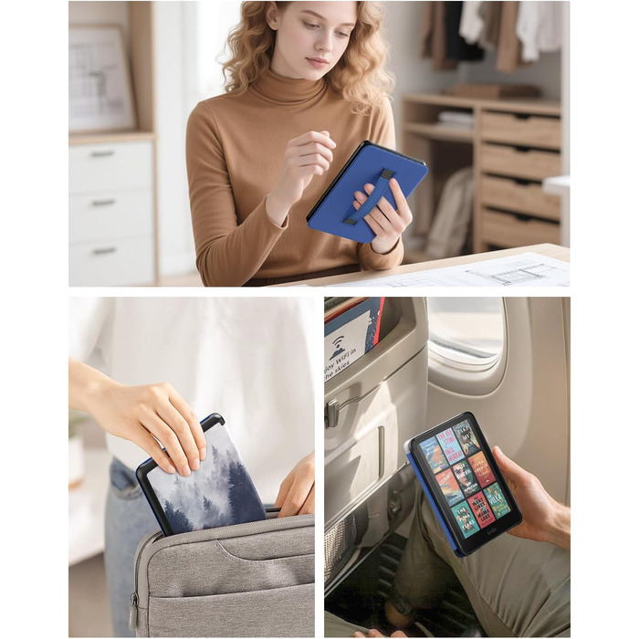 Чохол MoKo для Kindle Paperwhite (12-те покоління, 2024) та Kindle Colorsoft Signature Edition (2024), з регульованою підставкою та функцією авто-ввімкнення/вимкнення, Agave Grün (сірий ліс)