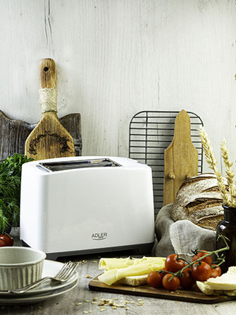 Тостер Adler AD 3216, білий, 1000 Вт