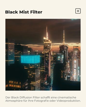 Фільтр K&F Concept Black Mist 1/4 (52mm) для відео та портретної зйомки - оптичне скло з нанопокриттям