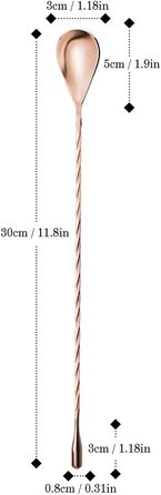 Якісний барний мішалка для коктейлів YFWOOD з нержавіючої сталі, довга ручка, спіральний дизайн, ідеально для барменів та дому