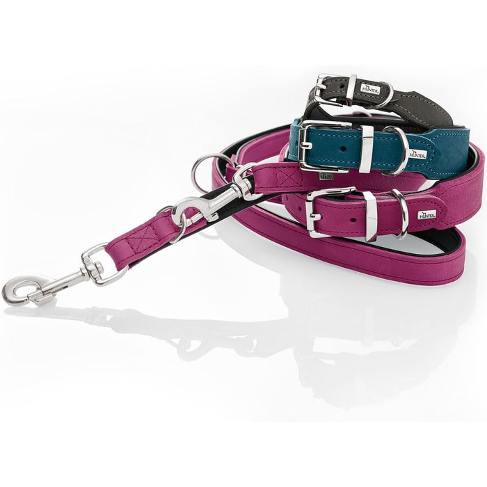 Нашийник для собак HUNTER Malta, Маджента, з м'якої повном'якої шкіри, ручної роботи, Made in Germany, розмір 37