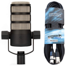 Мікрофон Rode PodMic для подкастів + XLR кабель Keepdrum 6м