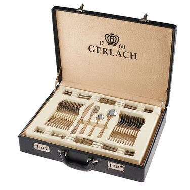 Набір столових приборів Gerlach Valor 68 предметів, нержавіюча сталь, для 12 осіб, в кейсі, полірований, для посудомийної машини