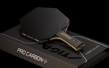 STIGA Pro Carbon+ Cybershape Table Tennis Racket - 5-Star Offensive Paddle for Professional Play