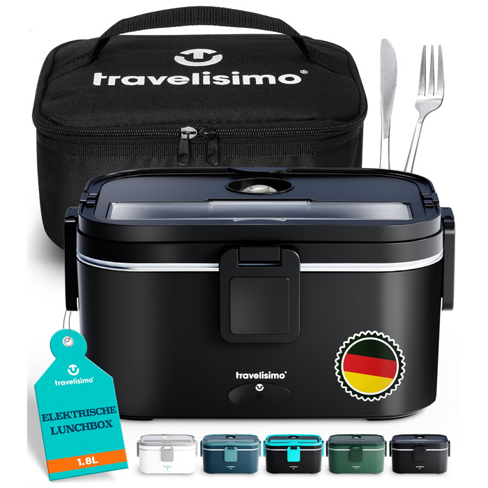 Електрична ланчбокс TRAVELISIMO XXL 1.8L: 3-в-1 для авто, роботи, дому (12V/24V/220V)