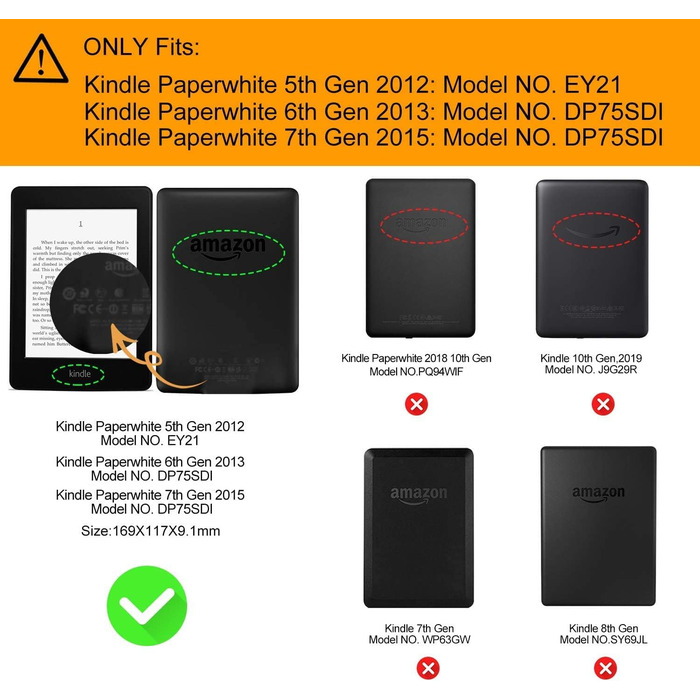 Чохол MOKASE для Kindle Paperwhite 5/6/7 (2012-2016), синтетична шкіра, функція авто-сон, Blossom