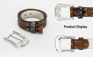 Жіночий/Чоловічий ковбойський ремінь INOGIH з регульованою пряжкою у вінтажному стилі - для джинсів, штанів, суконь. Розмір 30'-39' (107 см)