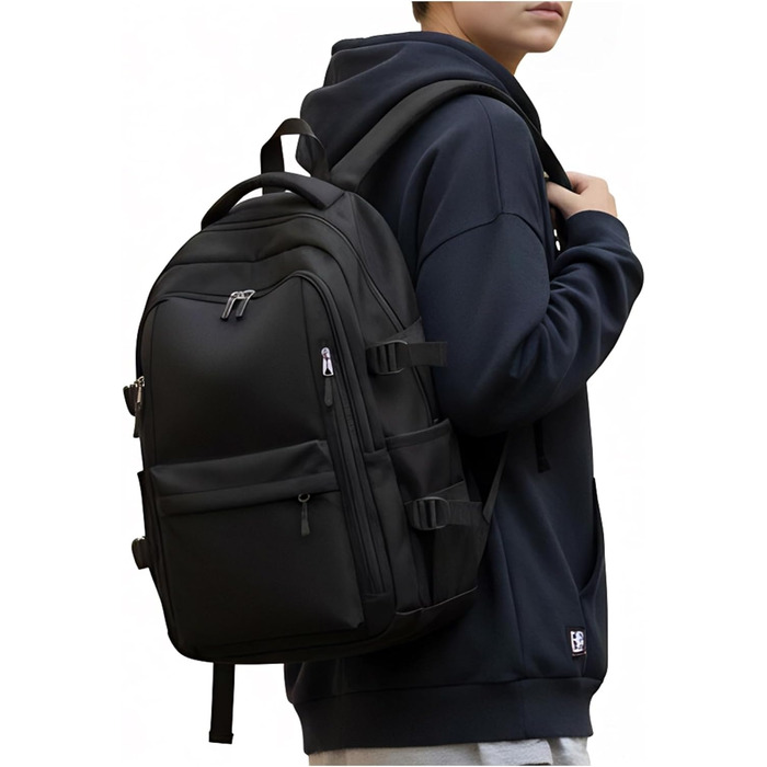 Шкільний рюкзак для підлітків чорного кольору, 44*31*15 см