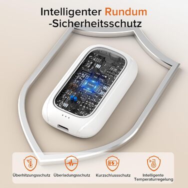 Електричні грілки для рук 2 шт. з магнітною застібкою, 12 годин максимального нагріву, чорний та білий колір, подарунок для жінок та чоловіків