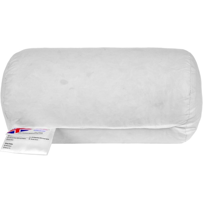 Homescapes Neck Roll, 18 x 30 cm, neck pillow with 100% duck down filling, ideal as a travel pillow, reading pillow or sleeping pillow, natural feather pillow